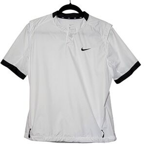 Nike Women's White Black Short Sleeve Pullover Windshirt‎ Golf Jacket Size M